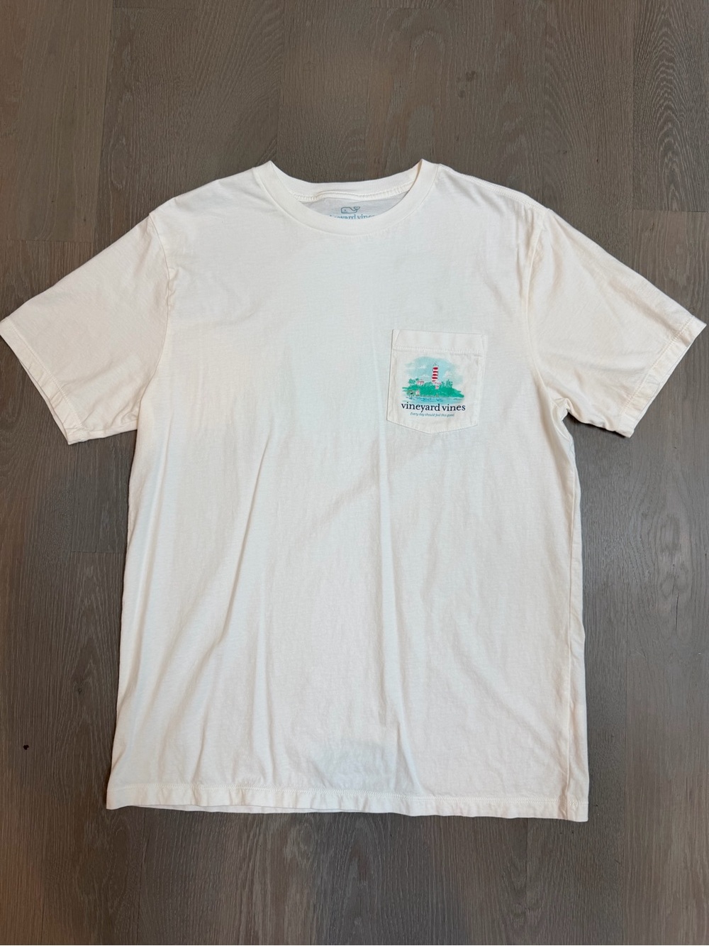 Vineyard Vines White Pocket T-Shirt - Men's Casual Tee, M, like new